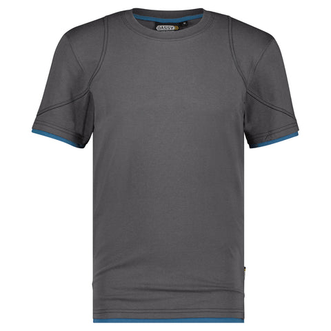 Dassy Kinetic t-shirt - Antracietgrijs/Azuurblauw