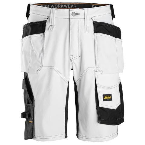 Snickers 6151 AllroundWork stretch loose fit shorts holsterzakken - White/Black