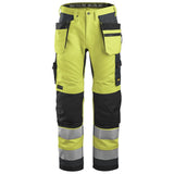 Snickers 6230 AllroundWork HighVis werkbroek+ holsterzakken - HighVisYellow/Steelgrey