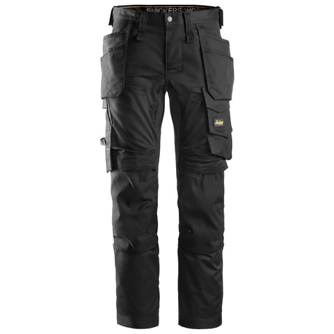 Snickers 6241 AllroundWork stretch werkbroek holsterzakken - Black/Black