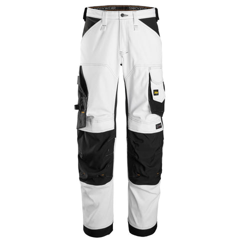 Snickers 6351 AllroundWork stretch loose fit werkbroek+ - White/Black