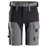 Snickers 6173 AllroundWork 4-Way stretch shorts - Steelgrey/Black