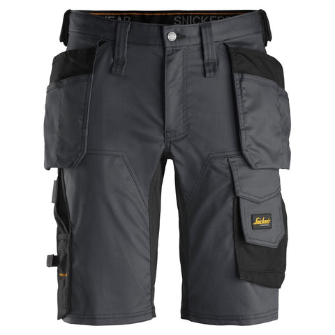 Snickers 6141 AllroundWork stretch shorts holsterzakken - Steelgrey/Black