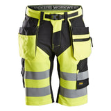 Snickers 6933 FlexiWork HighVis shorts holsterzakken - HighVisYellow/Black