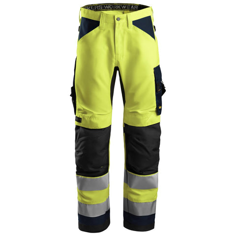 Snickers 6331 AllroundWork HighVis werkbroek - HighVisYellow/Navy