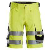 Snickers 6136 HighVis stretch shorts - HighVisYellow/Black