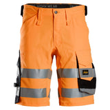 Snickers 6136 HighVis stretch shorts - HighVisOrange/Black