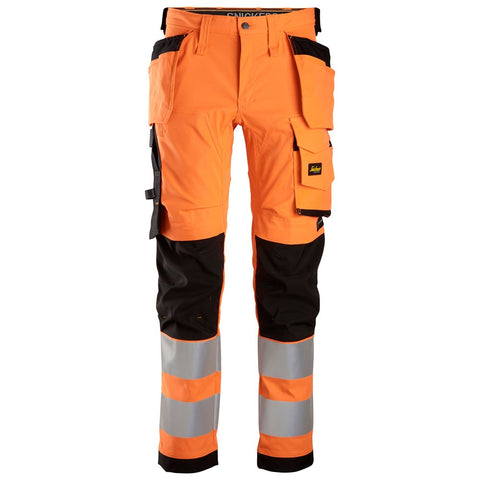 Snickers 6243 AllroundWork HighVis stretch werkbroek holsterzakken - HighVisOrange/Black