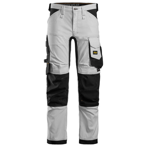 Snickers 6341 AllroundWork stretch werkbroek - White/Black