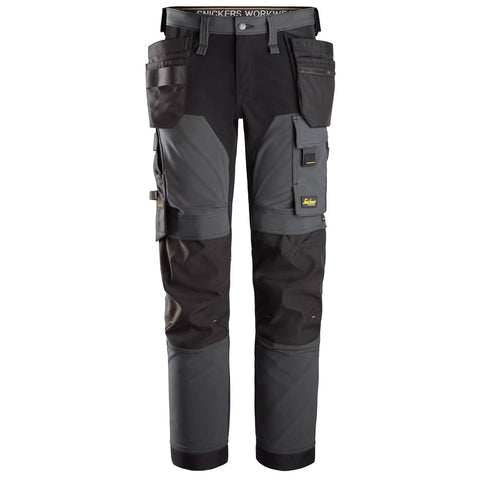 Snickers 6275 AllroundWork 4-Way stretch werkbroek holsterzakken - Steelgrey/Black