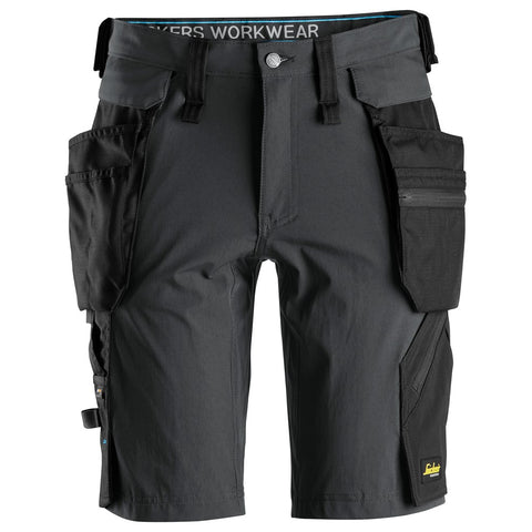Snickers 6108 LiteWork shorts holsterzakken - Steelgrey/Black