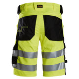 Snickers 6136 HighVis stretch shorts - HighVisYellow/Black