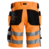 Snickers 6135 HighVis stretch shorts holsterzakken - HighVisOrange/Black