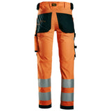 Snickers 6343 HighVis stretch werkbroek - HighVisOrange/Black