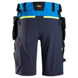 Snickers 6140 FlexiWork softshell stretch shorts+ holsterzakken - Trueblue/Navy