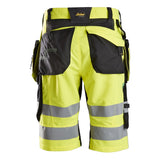 Snickers 6933 FlexiWork HighVis shorts holsterzakken - HighVisYellow/Black