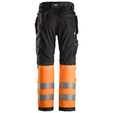 Snickers 6233 AllroundWork HighVis werkbroek+ holsterzakken - Black/HighVisOrange