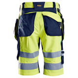 Snickers 6933 FlexiWork HighVis shorts holsterzakken - HighVisYellow/Navy