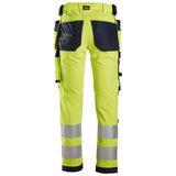 Snickers 6243 AllroundWork HighVis stretch werkbroek holsterzakken - HighVisYellow/Navy