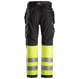 Snickers 6233 AllroundWork HighVis werkbroek+ holsterzakken - Black/HighVisYellow