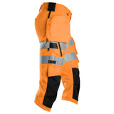 Snickers 6138 HighVis stretch pirate shorts holsterzakken - Orange/Black