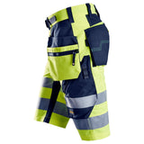 Snickers 6933 FlexiWork HighVis shorts holsterzakken - HighVisYellow/Navy