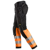 Snickers 6233 AllroundWork HighVis werkbroek+ holsterzakken - Black/HighVisOrange