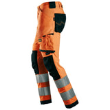 Snickers 6343 HighVis stretch werkbroek - HighVisOrange/Black