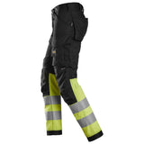 Snickers 6334 HighVis stretch werkbroek - Black/HighVisYellow