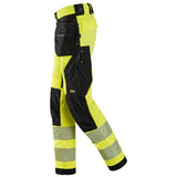 Snickers 6943 HighVis stretch werkbroek holsterzakken - HighVisYellow/Black