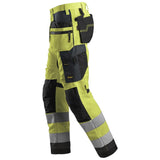 Snickers 6230 AllroundWork HighVis werkbroek+ holsterzakken - HighVisYellow/Steelgrey