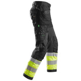 Snickers 6931 FlexiWork HighVis werkbroek+ holsterzakken - Black/HighVisYellow