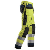 Snickers 6230 AllroundWork HighVis werkbroek+ holsterzakken - HighVisYellow/Navy