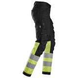 Snickers 6334 HighVis stretch werkbroek - Black/HighVisYellow