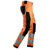 Snickers 6343 HighVis stretch werkbroek - HighVisOrange/Black