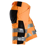 Snickers 6136 HighVis stretch shorts - HighVisOrange/Black