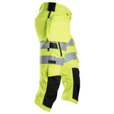 Snickers 6138 HighVis stretch pirate shorts holsterzakken - Yellow/Black