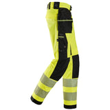 Snickers 6943 HighVis stretch werkbroek holsterzakken - HighVisYellow/Black