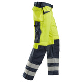 Snickers 3233 HighVis werkbroek holsterzakken - HighVisYellow/Navy