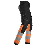 Snickers 6334 HighVis stretch werkbroek - Black/HighVisOrange