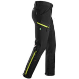 Snickers 6948 FlexiWork softshell stretch werkbroek - Black/Neonyellow