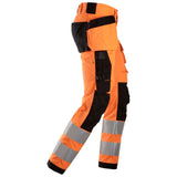 Snickers 6243 AllroundWork HighVis stretch werkbroek holsterzakken - HighVisOrange/Black