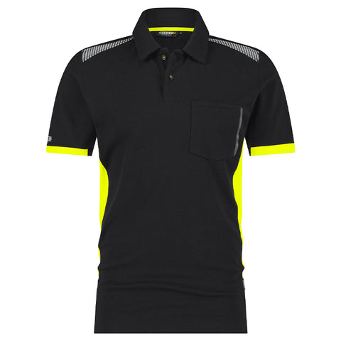 Dassy Veracruz Polo Zwart/Fluogeel