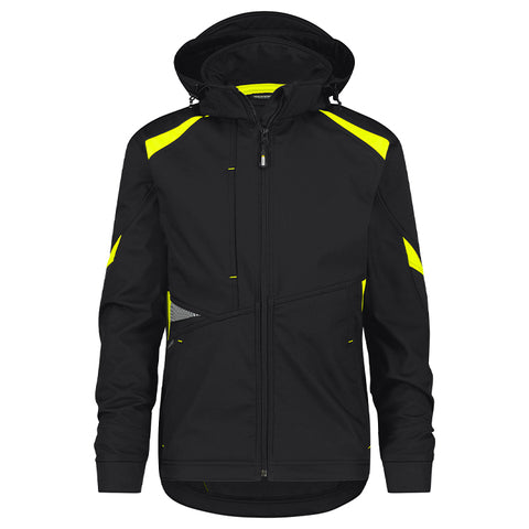 Dassy Kalama Softshelljas Zwart/Fluogeel